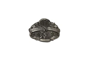 Vintage SISKIYOU American Soldiers Carved 3 D Action Belt Buckle - Picture 1 of 11