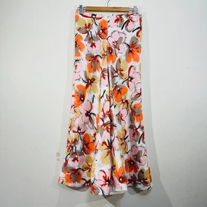 Lee Mathews Floral Print Linen Maxi Skirt AU 8 Orange Pink Yellow White Flare - Bild 1 von 21