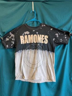 Camiseta Ramones Tie-Dye Rock | Camisa Banda Punk S/M | Top Antiguo Grunge Blanqueado Foto 1 de 4