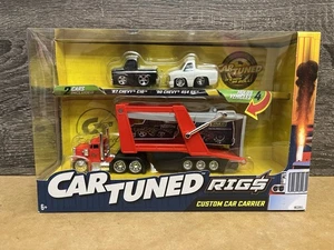 Car Tuned Rigs Custom Car Carrier w/ 2 Cars ‘87 Chevy C10 & ‘90 Chevy 454 SS - Picture 1 of 4