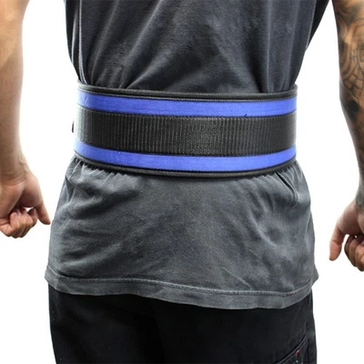 Last Punch 4" Blue Nylon Weight Lifting Belt Durable Back Support for Lifters - Image 1 of 4