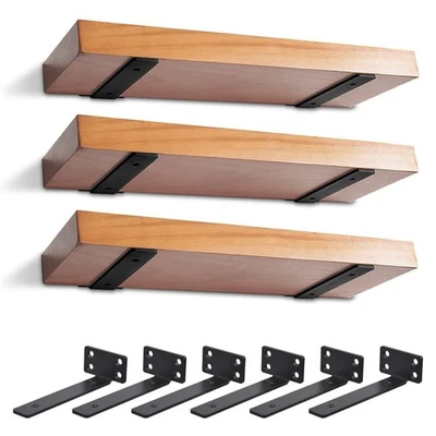6 Pack Floating Shelf Brackets 15CM Heavy Duty Metal for Support Wall Hanging UK - Image 1 of 4