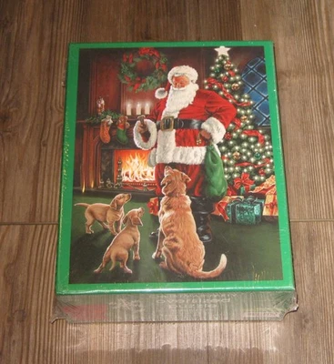 Рождественская вечеринка Санта и собаки негабаритный 500 шт. пазл брат и сестра новый - Изображение 1 из 2