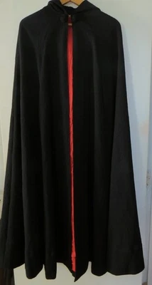 Vintage Black Raised Pattern Hooded Cape 1950's  Opera Cloak - Image 1 of 4