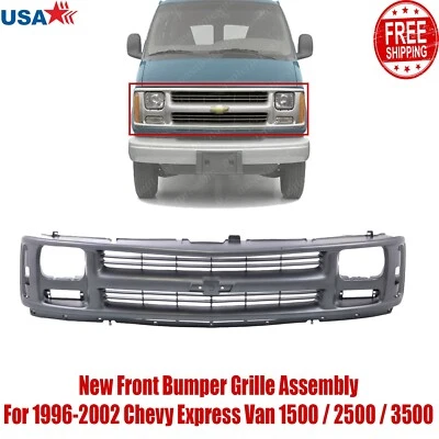 New Front Bumper Grille Assembly For 1996-2002 Chevy Express Van 1500/3500 Foto 1 de 4