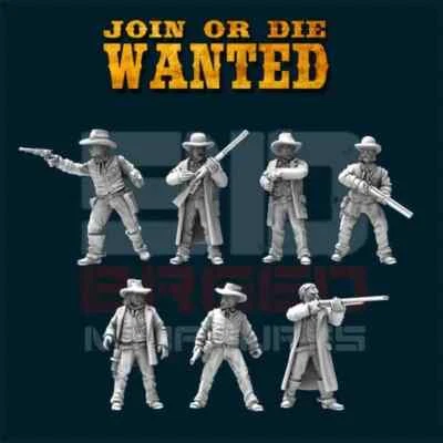 3 D BREED 32mm Wild West Figures - US Marshalls (Dead Man's Hand / What a Cowboy etc)