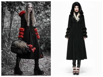 Abrigo Punk Rave Estilo Lolita Dos Usos Steampunk Manga Larga Con Capucha Chaquetas Largas Foto 1 de 2