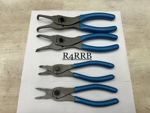 Snap-on Tools USA NEW 4pc PEARL BLUE Soft Grip Snap Ring Pliers Lot Set - Picture 1 of 15