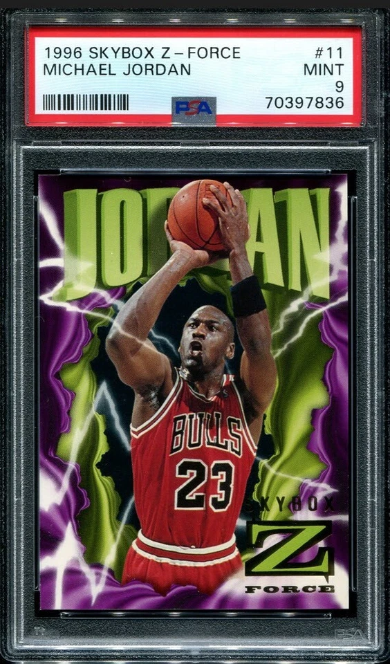 PSA 9 MINT 1996 SKYBOX Z-FORCE MICHAEL JORDAN #11 BULLS 97836 B213 - Image 1 of 1