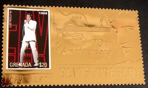 GRENADA ELVIS PRESLEY GOLD STAMP 70TH ANV OF ELVIS BIRTH 2006 MNH ENTERTAINER - Picture 1 of 2