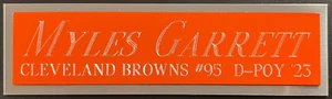 MYLES GARRETT BROWNS NAMEPLATE AUTOGRAPHED SIGNED FOOTBALL HELMET JERSEY PHOTO - Picture 1 of 8