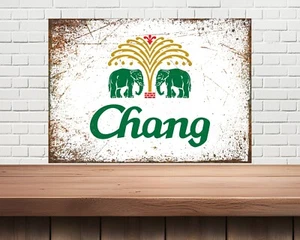CHANG metal beer sign,mancave, Beer Hut. Vintage Look. Home bar,Beer Signs - Picture 1 of 1