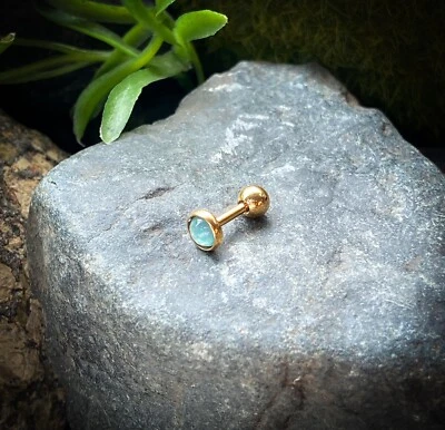 1pc Illuminating Stone Tragus Stud Helix Conch Ear Cartilage Piercing Jewelry - Image 1 of 3