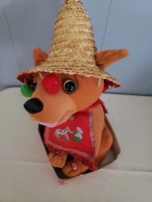 Vtg Pancho Chihuahua Chantilly Lane Felice Navidad Musical PLUSH IN BOX VIDEO - Image 1 of 4