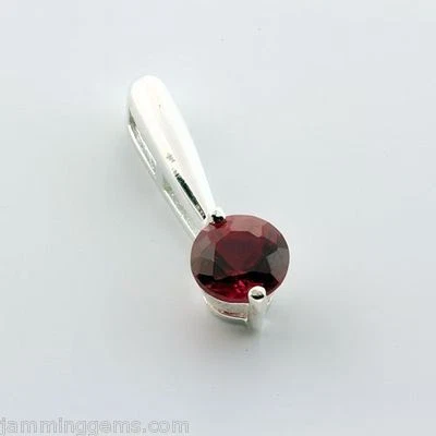 CLEARANCE Sterling Lab Created Ruby 6mm Round Slider Pendant - Image 1 of 2