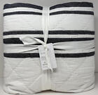 Pottery Barn Mesa Striped Handcrafted Tassel FULL / QUEEN Quilt ~ Black / White