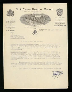 LETTERE COMMERCIALI S.A.CARLO BORGHI MILANO INDUSTRIA VELOCIPEDI E LORO PARTI - Picture 1 of 1