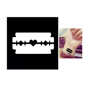 Henna Tattoo Schablone Airbrush Stencil Selbstklebend Rasierklinge Herz - Bild 1 von 3