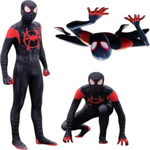 Miles Morales Cosplay Spiderman Costume Kids Boy Men Into the Spider-Verse Dress - Picture 1 of 8