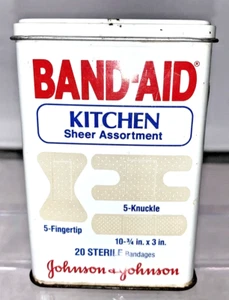 Vintage Rare 1982 BAND-AID Johnson & Johnson Kitchen Sheer Assortment Tin Q050 - Picture 1 of 6