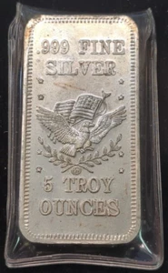 One 5 oz 8 Stars American Precious Metals Mint .999 Fine Silver Bar (JW581) - Picture 1 of 5