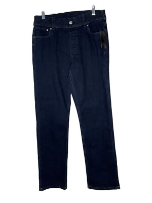 Denim & Co Jeans Perfect Flex Straight Leg Pull-On A618656 Dark Wash Size 10 New - Image 1 of 4