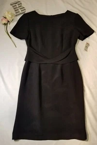 Talbots Petites taglia Abito aderente 4 pura seta nero manica ad aletta dettaglio davanti NUOVO - Foto 1 di 6