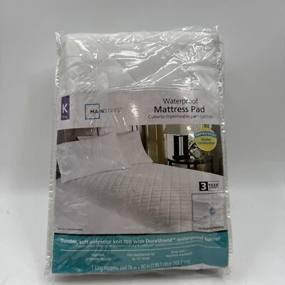 Almohadilla de colchón impermeable Mainstays 78” x 80” tamaño king se adapta a colchón extra grueso Foto 1 de 3
