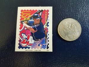 Manny Ramirez Cleveland Indians MLB 1996 PRO Stamps STICKER USA RARE ODDBALL