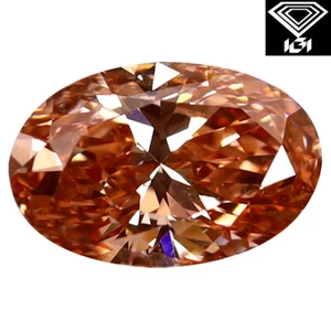 Elegante diamante CVD rosa marrón marrón certificado IGI 1,07 quilates corte ovalado (8 x 6 mm) VS2 - Imagen 1 de 3
