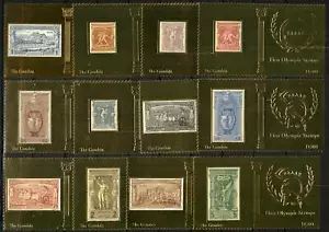 Gambia Stamp 3449-3460 - Greek Olympic stamps of 1896 - Picture 1 of 1