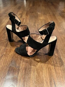 Madewell The Octavia Black Suede Sandal Size 7.5 - Picture 1 of 12