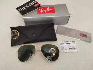 Gafas AVIATOR RAY-BAN. Large Metal. W3234. Talla Pequeña 55. Oro / verde - Imagen 1 de 5