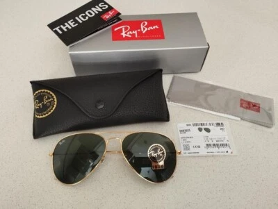 Gafas AVIATOR RAY-BAN.  Talla mediana 58mm.  Oro / verde - Imagen 1 de 4