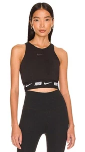 Nike Cropped Top Womens XL Black White Pro Dri-FIT Tight Fit Workout DQ9315-010 - Picture 1 of 2