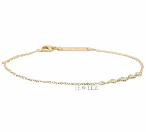 PULSERA DE BODA DE DIAMANTES CON CONJUNTO GENUINO DE CINCO BISEL DE ORO 14K 0,25 QUILATES JOYERÍA FINA - Imagen 1 de 6