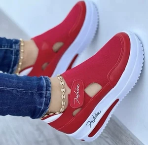 Fashion Women Casual Red Platform Sport Sneakers Shoes Size 39 Uk 6 - Picture 1 of 6