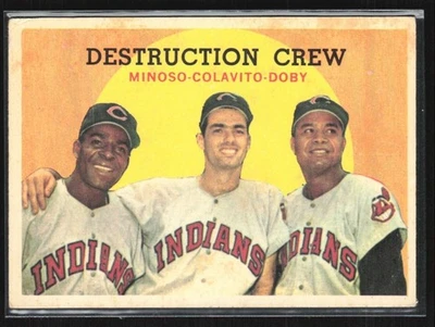 Minoso Colavito Doby 1959 Topps E #166 Cleveland Indians - Image 1 of 3
