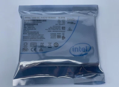 8TB Intel SSD P4510 Series DC NVME U.2 2.5" SSDPE2KX080T8 Solid State Drive - Image 1 of 2