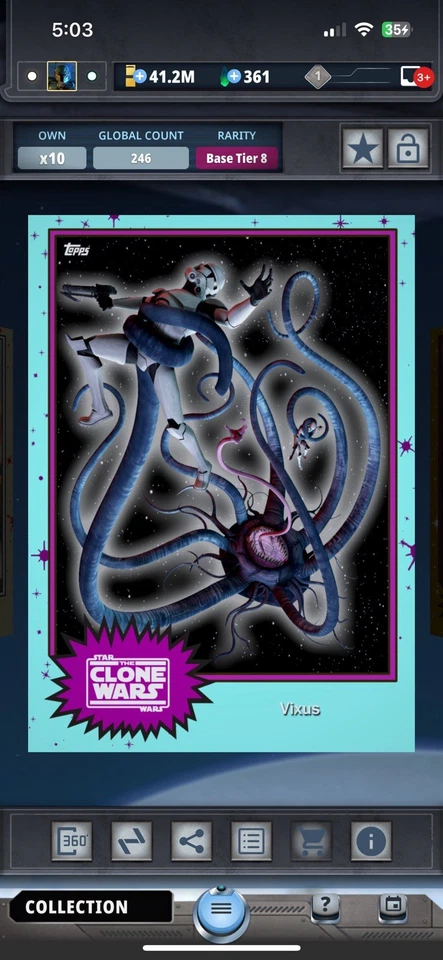 Topps Star Wars Digital Card Trader Tier 8 - Mystery ??? Vixus  Base 4 - Image 1 of 1