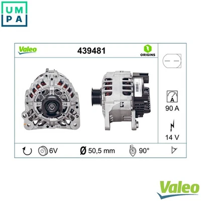 ALTERNATOR 439481 FOR SKODA ROOMSTER/Praktik FABIA/II/Combi PRAKTIK RAPID  VW - Image 1 of 4