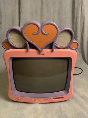 Vintage Disney Princess Pink 13” Color TV w Speakers NO Remote WORKS DT1350-p - Image 1 of 4