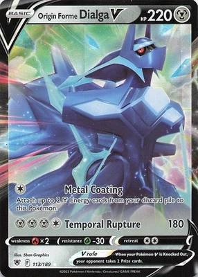Origin Forme Dialga V Ultra Rare SWSH10: Astral Radiance 113/189 NM - Image 1 of 2