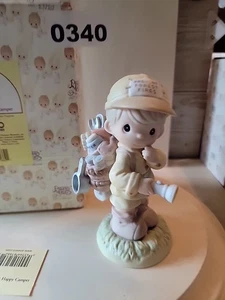 Precious Moments Figurine God Loves A Happy Camper Camping #587893 - Picture 1 of 12