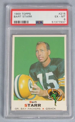 1969 Topps #215 Bart Starr PSA 6 EXCELENTE Z731 Foto 1 de 2