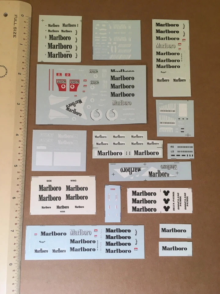 WATER SLIDE SILK SCREENED DECALS 1/43 SCALE FERRARI SPONSOR M43-1 - Image 1 of 3