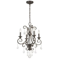 Hampton Bay 4-Light Oil Rubbed Bronze Crystal Small Chandelier