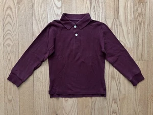 The Children's Place TCP Boys Burgundy Long Sleeve Polo Uniform Shirt Sz S 5 6 - Picture 1 of 3