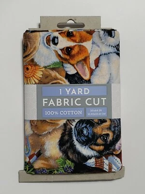 David Textiles 预切缝纫织物园艺小狗 1 码 x 44 英寸棉 — 第 1/4 张图片