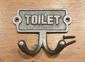 Fantastic Cast Iron Toilet / Loo Double Robe Wall Hook - Great Range In Store - Picture 1 of 3
